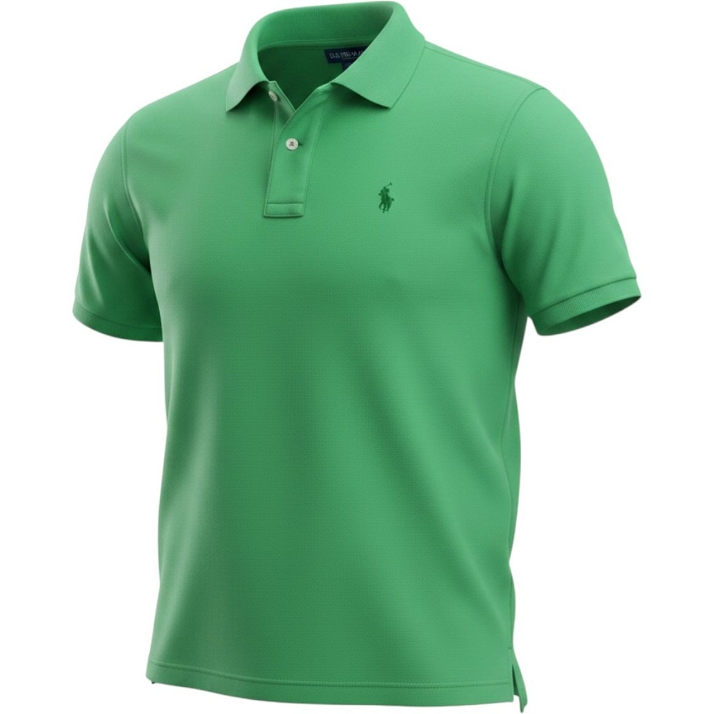 US Polo Assn Mens XXL Bright Green Short Sleeve Pony Preppy Polo Shirt Classic